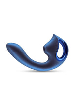 Load image into Gallery viewer, Seduction Kaia Rechargeable Silicone Dual Vibrator with Air Pulse Clitoral Stimulator - Blue
