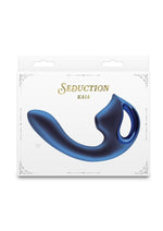 Load image into Gallery viewer, Seduction Kaia Rechargeable Silicone Dual Vibrator with Air Pulse Clitoral Stimulator - Blue

