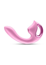 Load image into Gallery viewer, Seduction Kaia Rechargeable Silicone Dual Vibrator with Air Pulse Clitoral Stimulator - Pink

