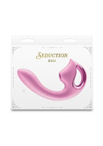 Load image into Gallery viewer, Seduction Kaia Rechargeable Silicone Dual Vibrator with Air Pulse Clitoral Stimulator - Pink
