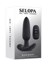 Load image into Gallery viewer, Selopa Black Beauty Rechargeable Silicone Vibrating Plug - Black
