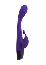 Load image into Gallery viewer, Selopa Plum Passion Rechargeable Silicone Vibrator with Clitoral Stimulator - Purple
