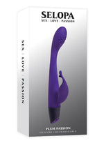 Load image into Gallery viewer, Selopa Plum Passion Rechargeable Silicone Vibrator with Clitoral Stimulator - Purple
