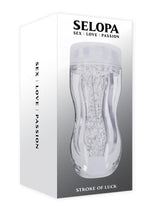 Load image into Gallery viewer, Selopa Stroke Of Luck Masturbator with Vibrating C-Ring - Clear
