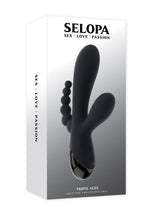 Load image into Gallery viewer, Selopa Triple Aces Rechargeable Silicone Triple Vibrator - Black
