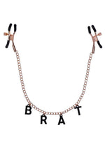 Load image into Gallery viewer, Sex and Mischief Brat Charm Nipple Clamp - Black/Rose Gold