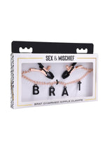 Load image into Gallery viewer, Sex and Mischief Brat Charm Nipple Clamp - Black/Rose Gold