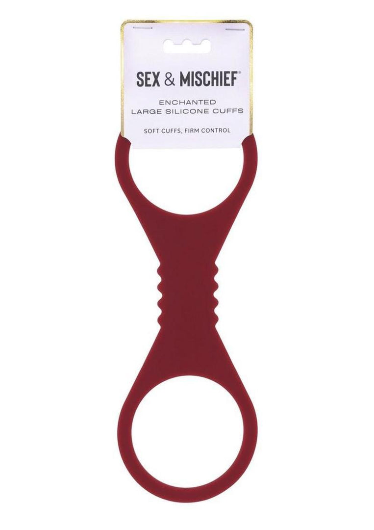 Sex and Mischief Enchanted Silicone Cuffs - Red - Large