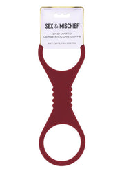 Sex and Mischief Enchanted Silicone Cuffs - Red - Large