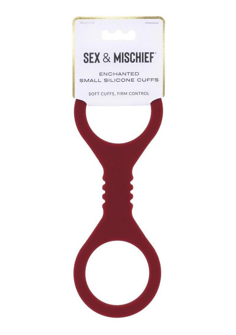 Sex and Mischief Enchanted Silicone Cuffs - Red - Small