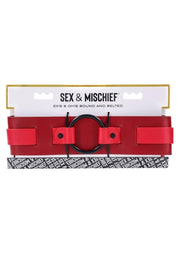 Sex and Mischief Ex's Andamp; Oh's Bound and Belted - Black/Red