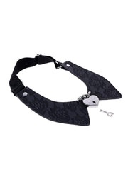 Sex and Mischief Heartbound Lace Day Collar - Black/Silver