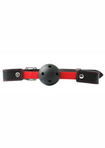 Load image into Gallery viewer, Sex and Mischief Hush Ball Gag Adjustable Strap - Black/Red