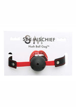 Load image into Gallery viewer, Sex and Mischief Hush Ball Gag Adjustable Strap - Black/Red