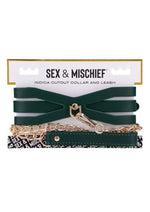 Load image into Gallery viewer, Sex and Mischief Indica Cutout Collar and Leash - Gold/Green
