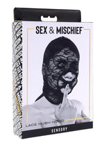 Load image into Gallery viewer, Sex and Mischief Lace Hush Hood - Black
