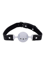 Load image into Gallery viewer, Sex and Mischief Lace Silicone Breathable Ball Gag - Black/Silver
