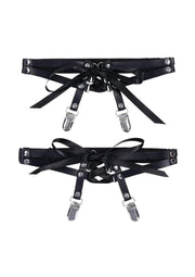 Sex and Mischief Laced Up Garters - Black