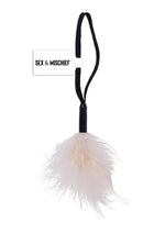 Load image into Gallery viewer, Sex and Mischief Peaches N Creame Wrist Feather Tickler - Black/Vanilla
