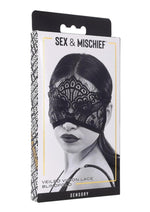 Load image into Gallery viewer, Sex and Mischief Veiled Vision Lace Blindfold - Black

