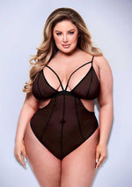 Load image into Gallery viewer, Sexy Crotchless Mesh Teddy - Black - Queen
