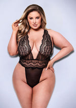 Load image into Gallery viewer, Sexy Deep V Lace Teddy - Black - Queen
