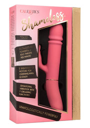 Shameless Tease Rechargeable Silicone Thrusting Rabbit Vibrator - Pink