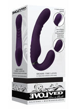 Load image into Gallery viewer, Share The Love Rechargeable Silicone Dual Vibrator - Purple
