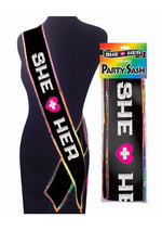 Load image into Gallery viewer, She + Her Party Sash - Black/White