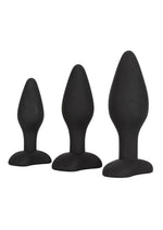 Load image into Gallery viewer, Silicone Anal Exerciser Anal Plug - Black - 3 Per Set/Set