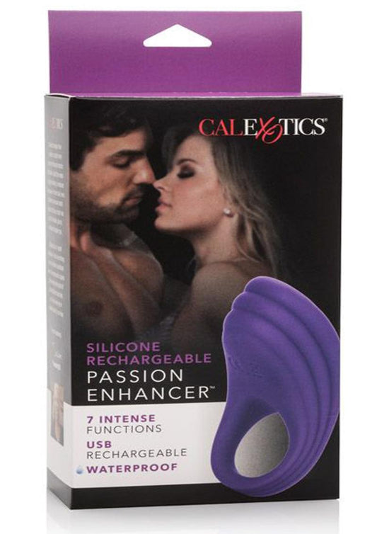 Silicone Rechargeable Passion Enhancer Cockring Waterproof - Purple