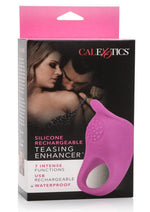 Load image into Gallery viewer, Silicone Rechargeable Teasing Enhancer Cockring Waterproof - Pink
