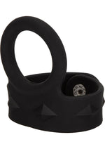 Load image into Gallery viewer, Silicone Tri-Snap Scrotum Support Cock Ring - Black - Medium
