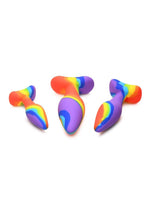 Load image into Gallery viewer, Simply Sweet Rainbow Silicone Butt Plug - Multicolor - 3 Piece/Set
