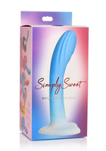 Load image into Gallery viewer, Simply Sweet Rippled Silicone Dildo - Blue/White