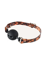 Load image into Gallery viewer, Sincerely Amber Silicone Ball Gag - Animal Print/Gold