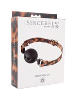 Load image into Gallery viewer, Sincerely Amber Silicone Ball Gag - Animal Print/Gold