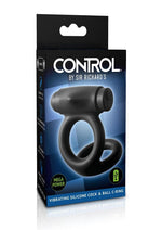 Load image into Gallery viewer, Sir Richard&#39;s Control Rechargeable Vibrating Silicone Cock and Ball Cock Ring - Black
