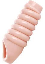 Load image into Gallery viewer, Size Matters Really Ample Ribbed Penis Enhancer Sheath - Vanilla
