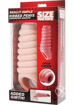 Load image into Gallery viewer, Size Matters Really Ample Ribbed Penis Enhancer Sheath - Vanilla

