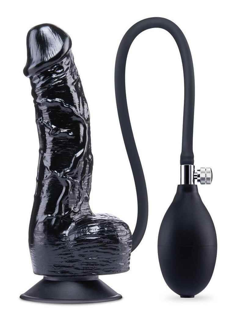Size Up 6 Inflatable Dildo with Balls - Black