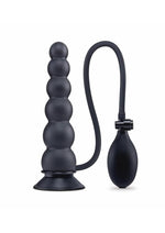 Load image into Gallery viewer, Size Up Ripple Inflatable Silicone Butt Plug - Black - 7in