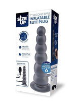 Load image into Gallery viewer, Size Up Ripple Inflatable Silicone Butt Plug - Black - 7in