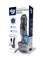 Load image into Gallery viewer, Size Up Ripple Inflatable Silicone Dildo with Balls - Black - 6in
