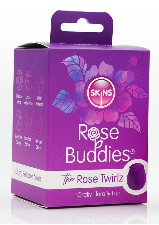 Skins Rose Buddies Rose Twirtz Rechargeable Silicone Clitoral Vibrator - Purple