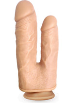 Load image into Gallery viewer, Skintastic Vibrating and Rotation Double Penetration Duplexxx Dildo Silicone Waterproof - Vanilla - 5in/6in
