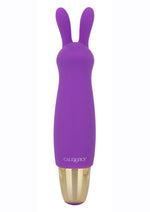 Load image into Gallery viewer, Slay #Buzzme Rechargeable Silicone Rabbit Ears Bullet Vibrator - Purple
