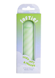 Softies Dual Silicone Rechargeable Body Bullet Vibrator - Green - 4in