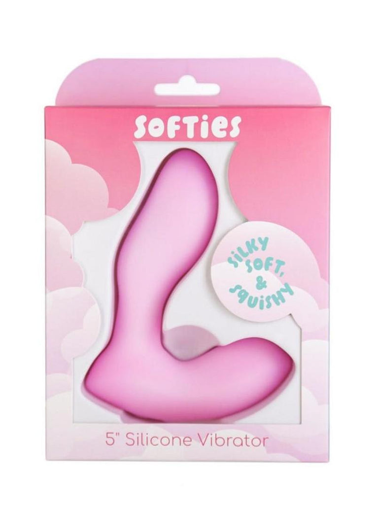 Softies Dual Silicone Rechargeable Vibrator - Pink - 5in