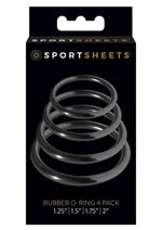 Load image into Gallery viewer, Sportsheets Rubber O Ring Cock Ring - Black - 4 Pack

